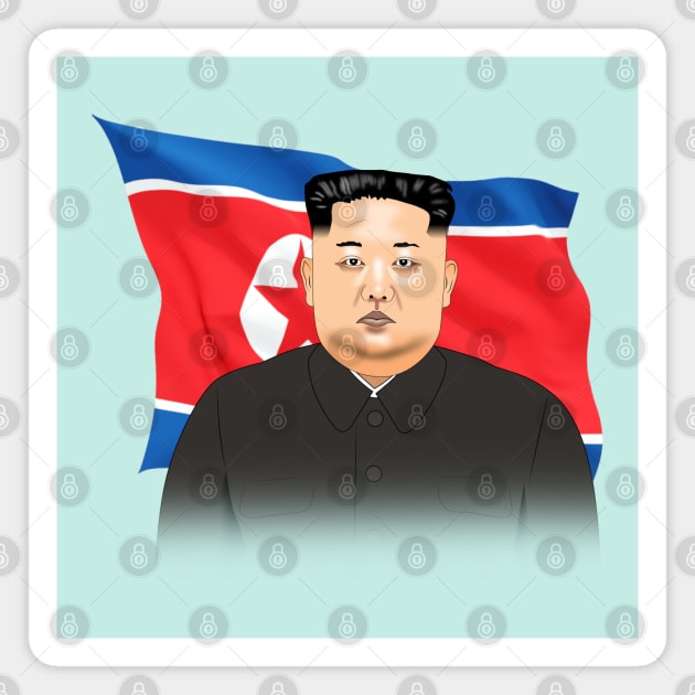 Kim Jong Un T-shirt plain Magnet by Elcaiman7